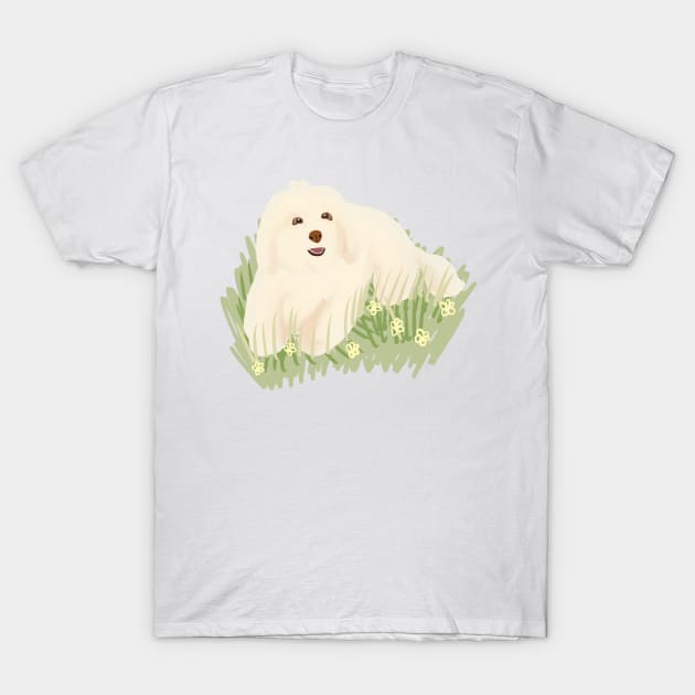 Maltipoo in the garden T-Shirt by PatternbyNOK